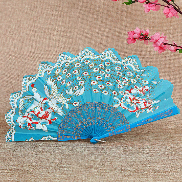 Women Folding Hand Fan with Elegant Embroidery Kalsten