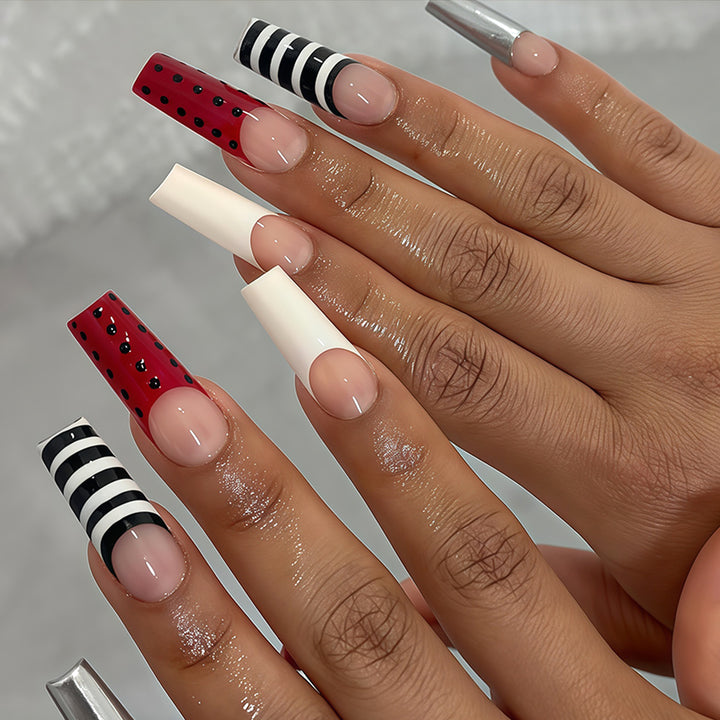 Decorative Long Press-On Nail Art Tips Kalsten