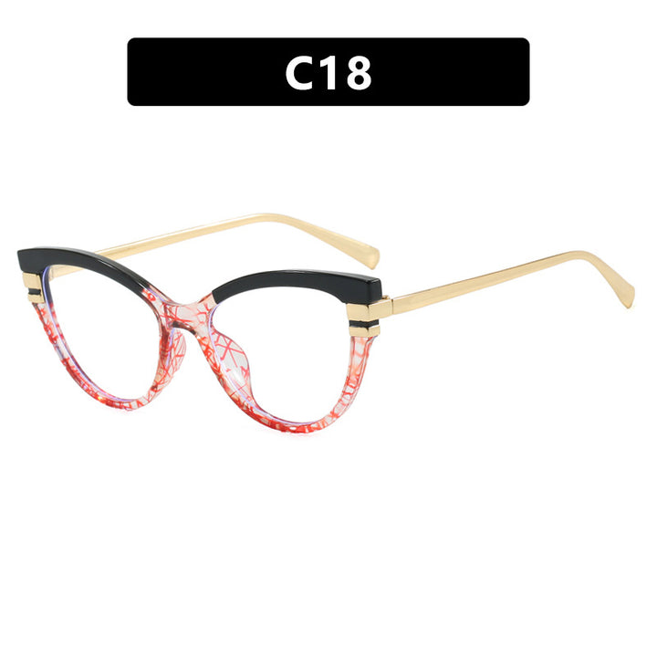 Ladies Cat-Eye Sunglasses with Elegant Plastic Frame and Golden Accents Kalsten