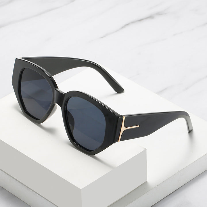 Fashionable Cat-Eye Sunglasses with Unique Geometric Frame Kalsten