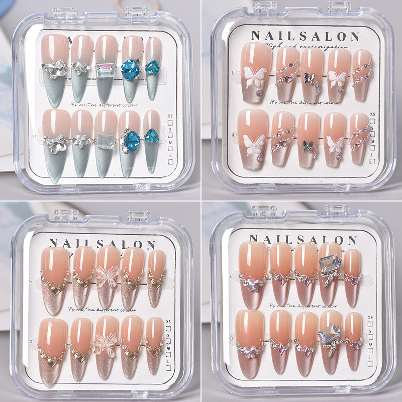 Glamorous Heart-Themed Press-On Nail Set Kalsten
