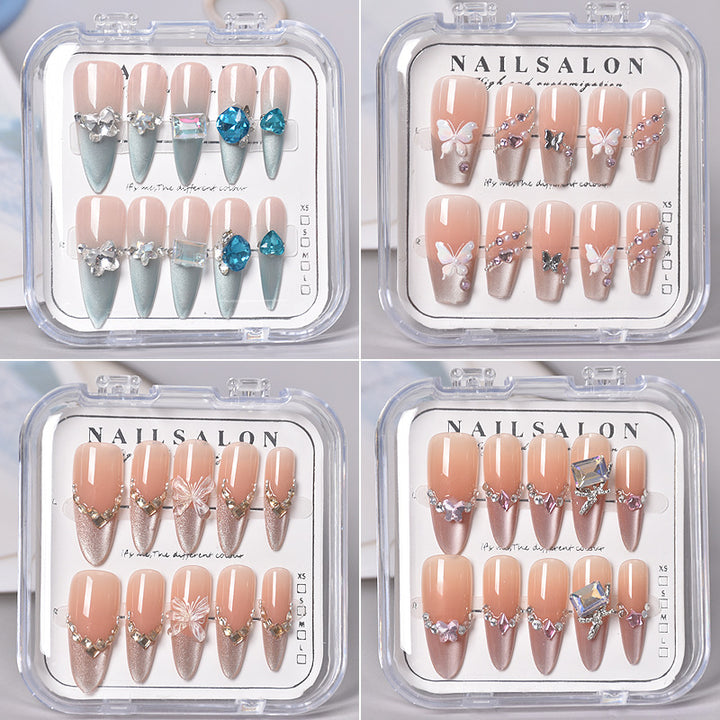 Glamorous Heart-Themed Press-On Nail Set Kalsten