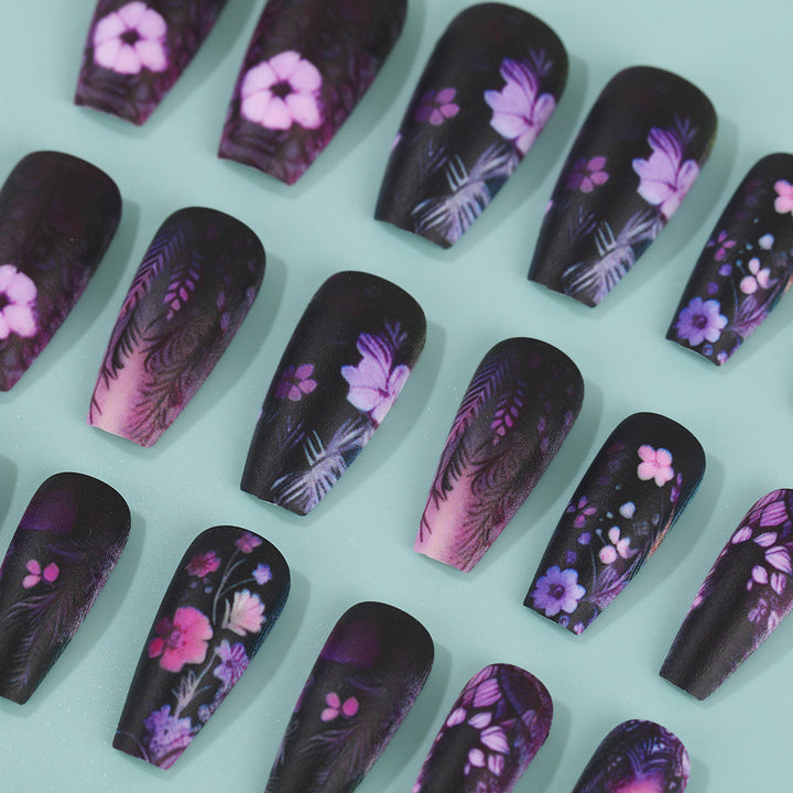 Artificial nails with floral pattern Kalsten