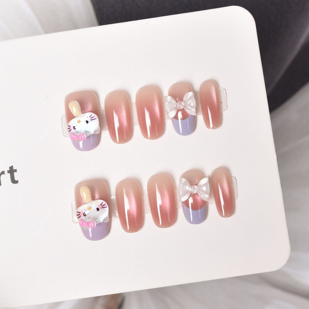 Glamorous Heart-Themed Press-On Nail Set Kalsten
