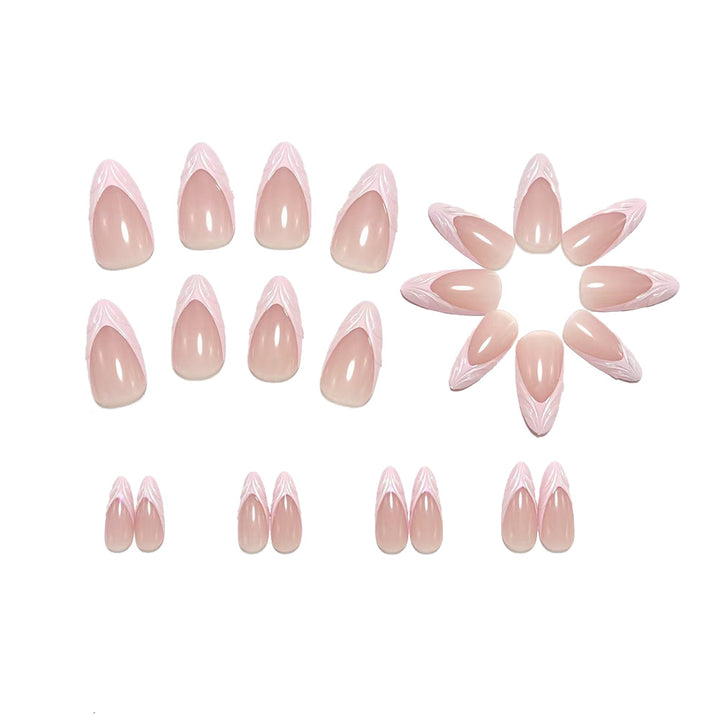 Artificial nails in elegant stiletto design with holographic accents Kalsten