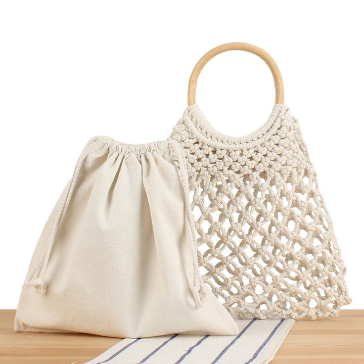 Elegant Braided Tote Bag with Round Handle Kalsten