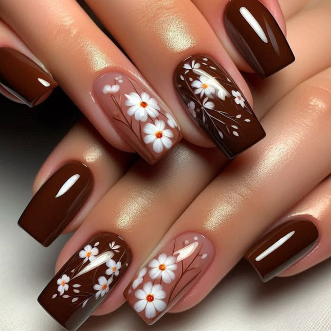 Floral Accent Acrylic Nail Art Extensions Kalsten 1789713261