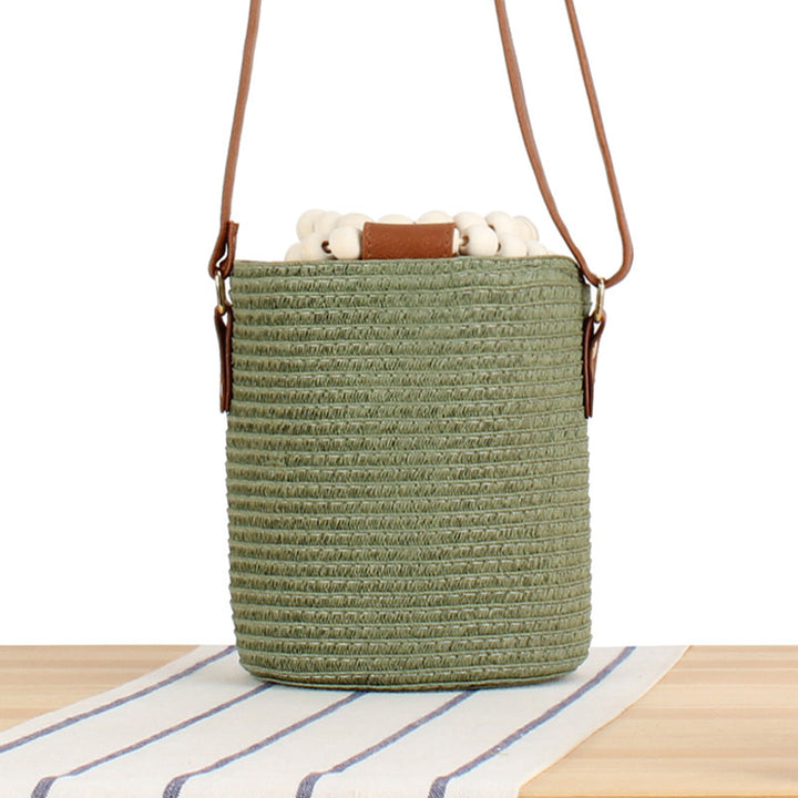 Handbag Made of High-Quality Woven Natural Material with Innovative Closure Kalsten