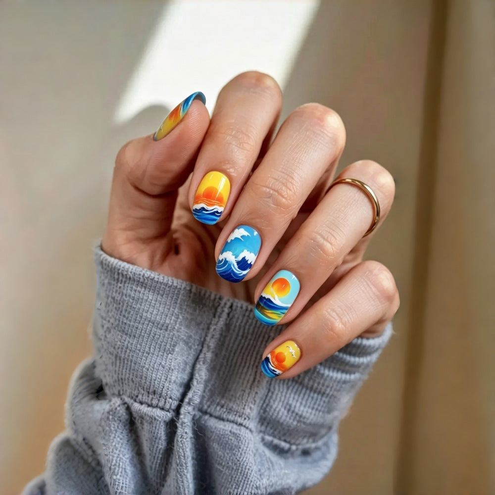 Artificial nails with dreamy summer design Kalsten