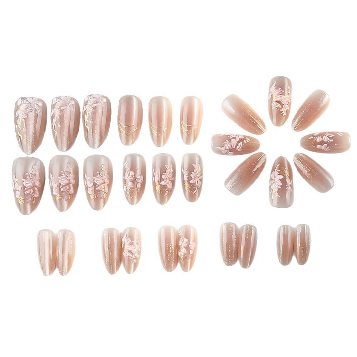 Floral Embellished Press-On Nails Kalsten