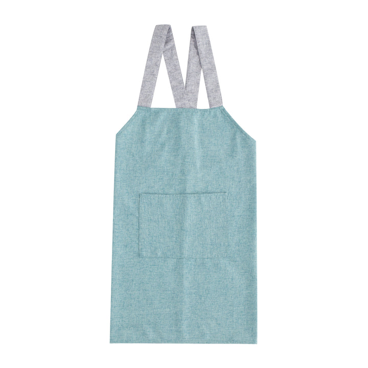 Adjustable canvas apron with wide contrast straps and applied front pocket Kalsten