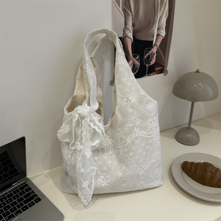 Elegant Lace-Trimmed Shoulder Bag Kalsten