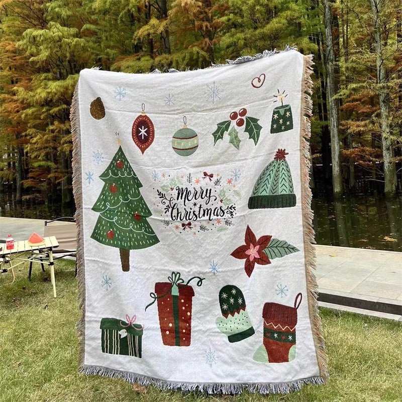 Festive Holiday Themed Throw Blanket