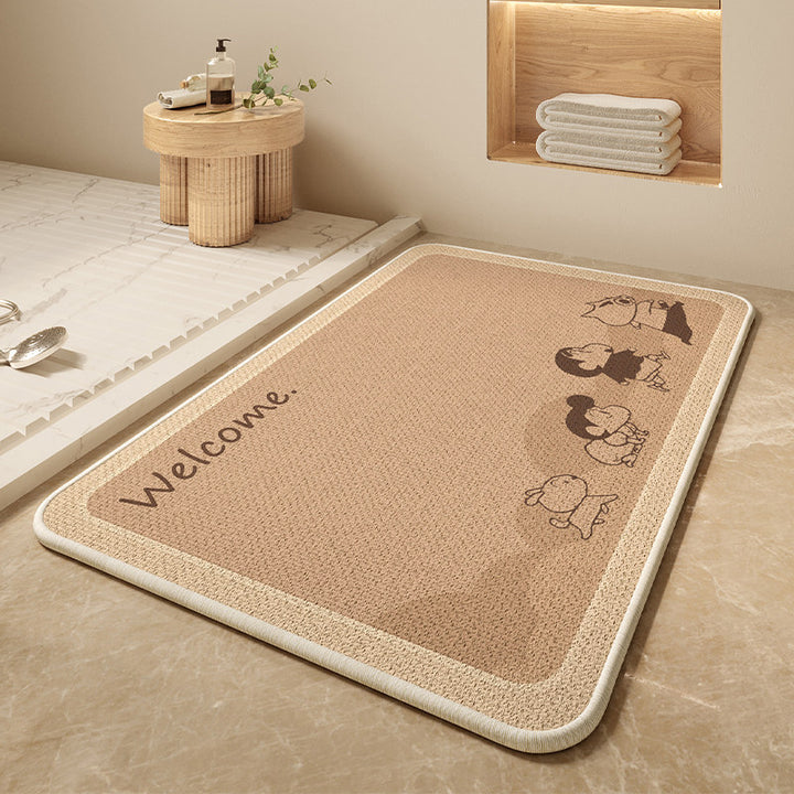 Cartoon Dog-Themed Bath Mat Kalsten