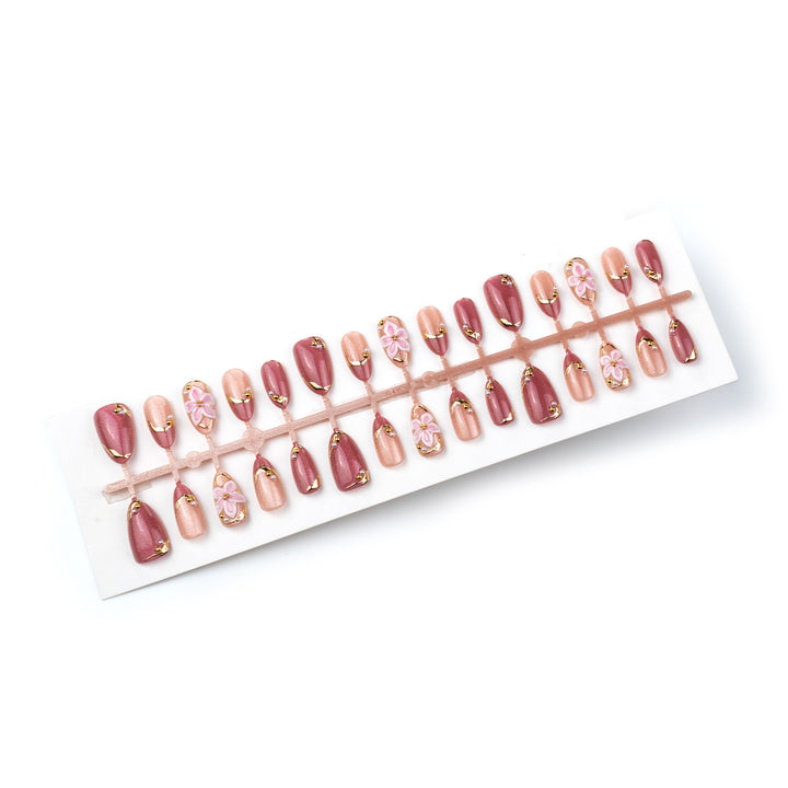 Decorative Floral Press-On Nail Set Kalsten