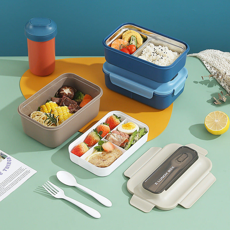 Versatile Leak-Proof Bento Lunch Box with Built-In Utensil Set