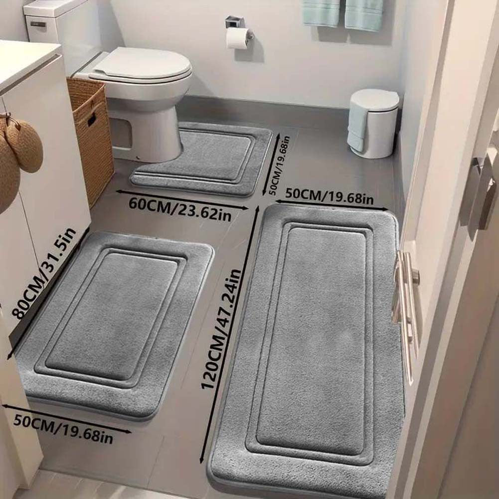 Luxurious Non-Slip Bathroom Rug Set