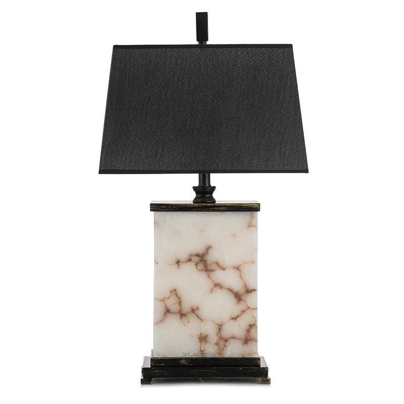 Contemporary Marble & Fabric Table Lamp
