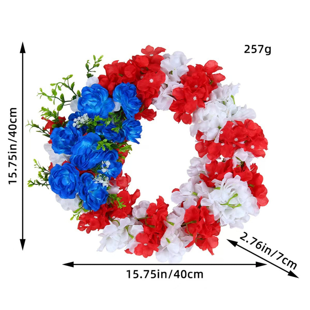 Unisex nan patriotic artificial floral door wreath with mixed peony and hydrangea clusters Kalsten