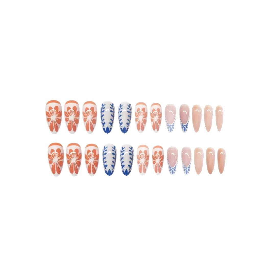 Floral Abstract Press-On Nail Set Kalsten