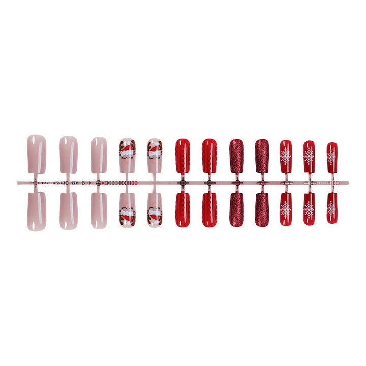Festive Holiday-Themed Press-On Nail Art Set Kalsten