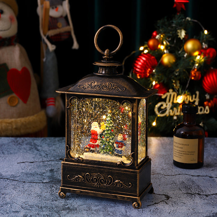 Glittering Christmas lantern with snow scenes Kalsten