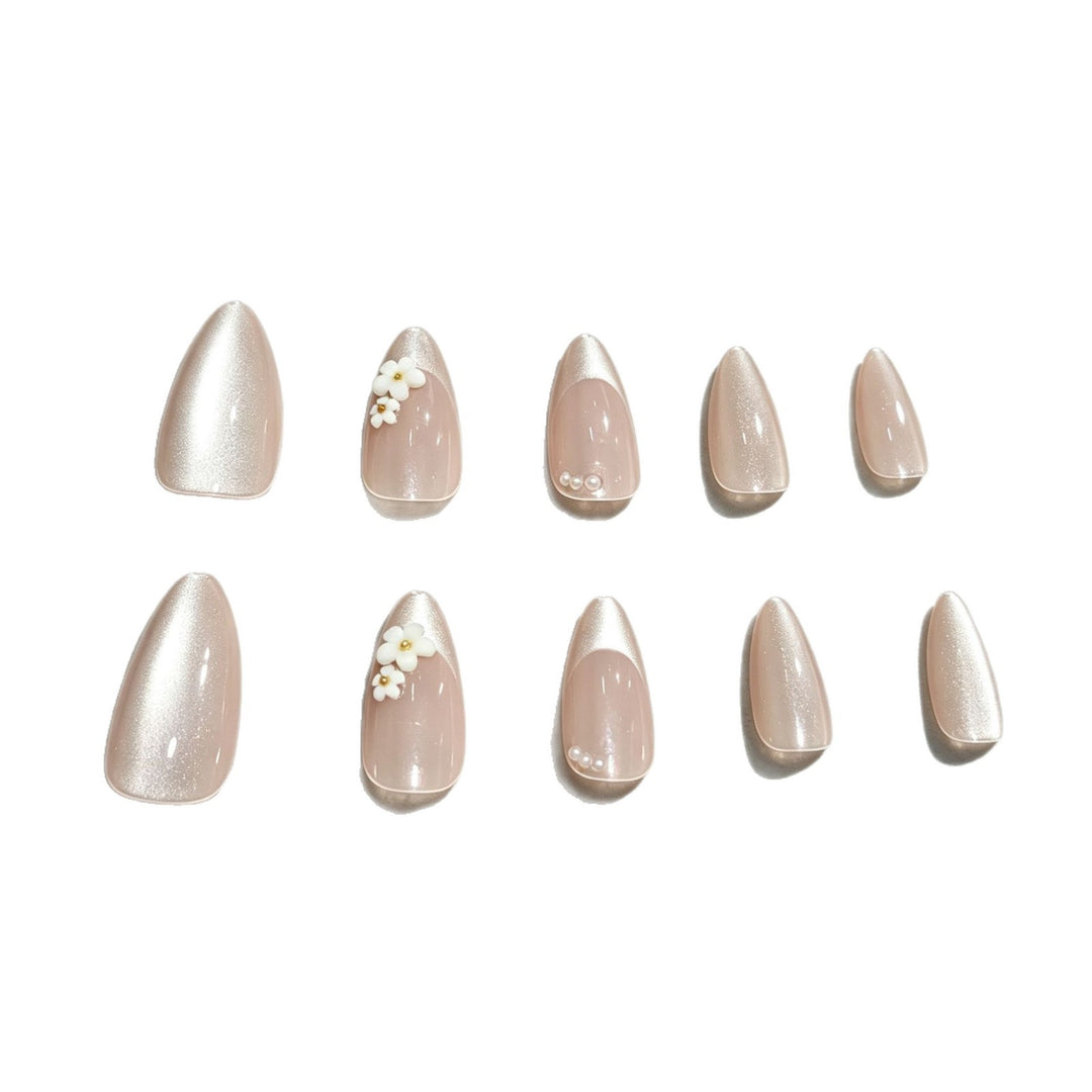 Elegant Floral Nail Design Press-On Tips Kalsten