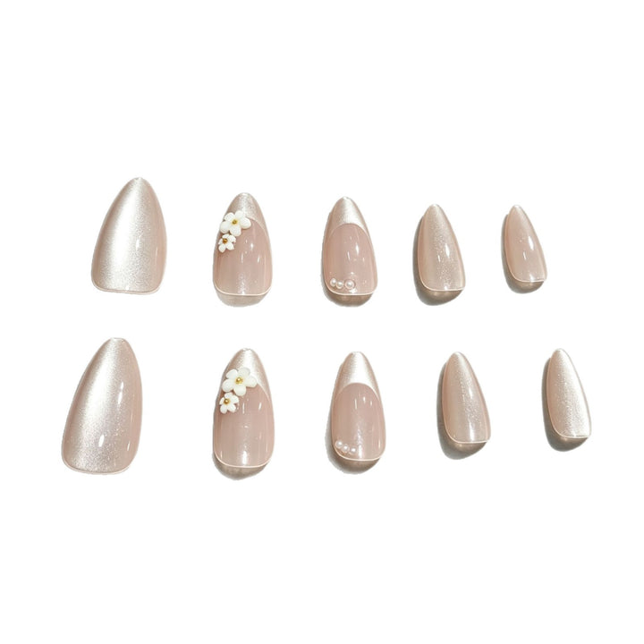 Elegant Floral Nail Design Press-On Tips Kalsten