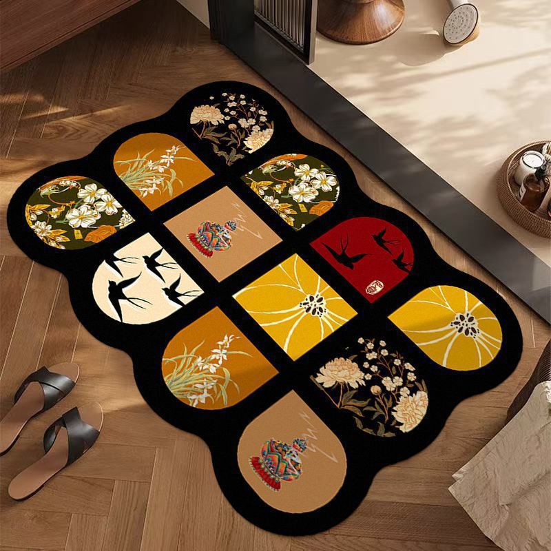 Artistic Floral Patterned Area Rug Kalsten