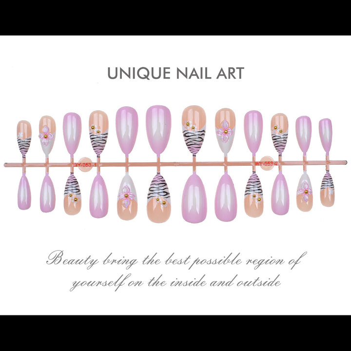 Elegant Floral Embellished Press-On Nails Kalsten