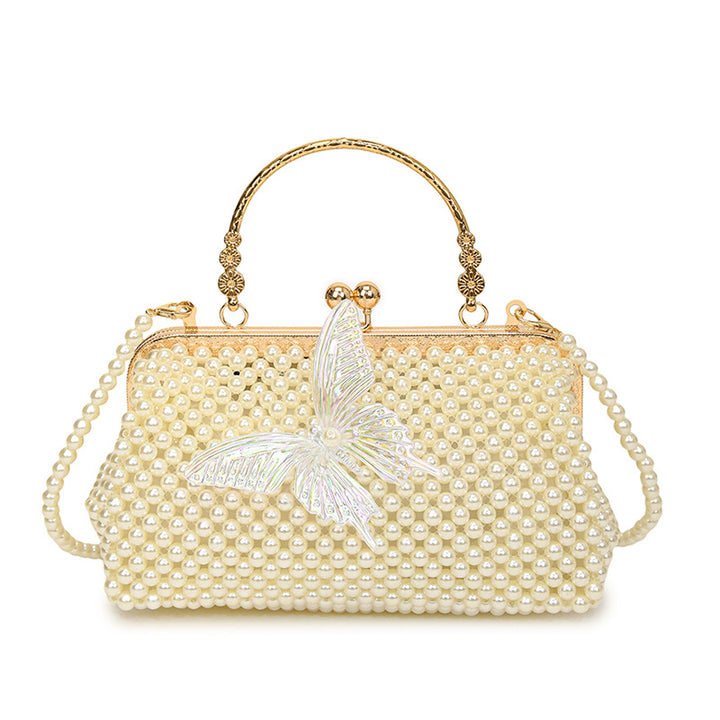Elegant Beaded Butterfly Evening Handbag
