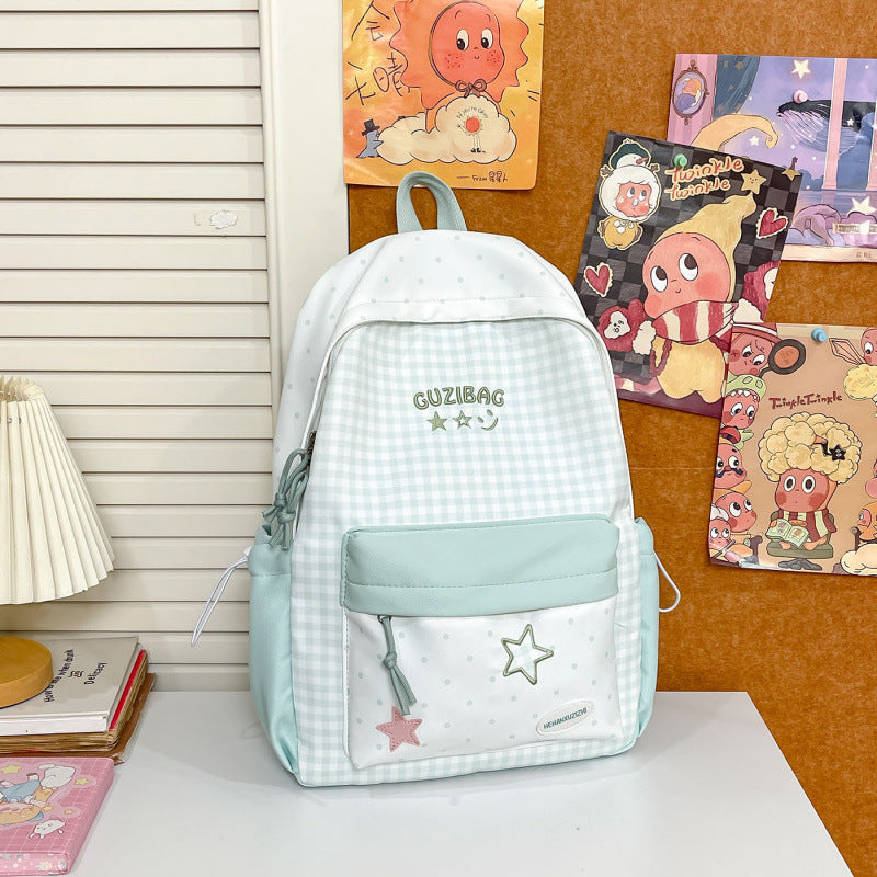 Stylish Gingham Pattern Backpack