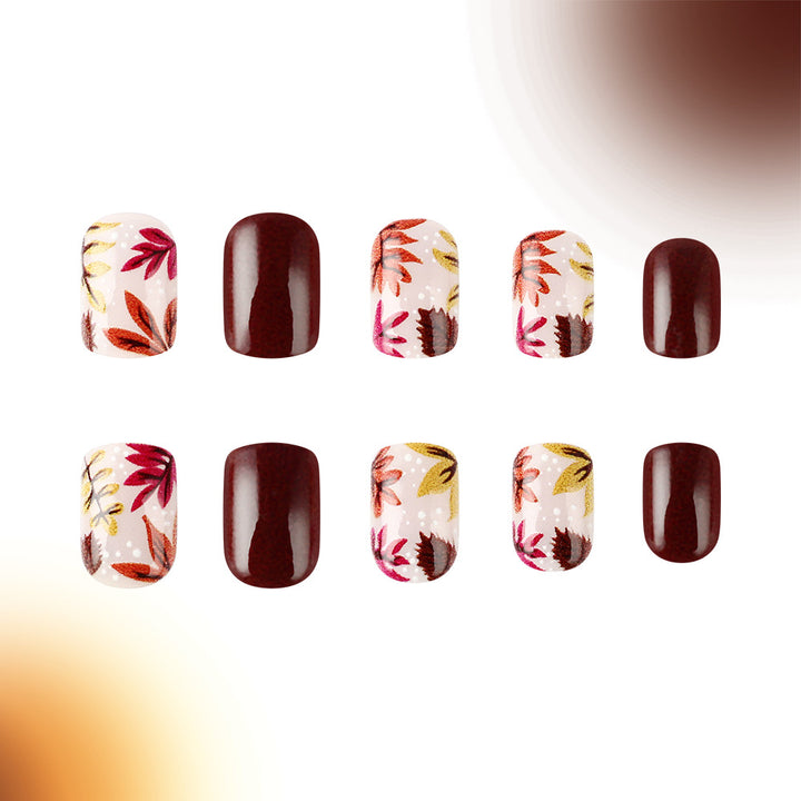 Autumn-Inspired Press-On Nail Art Kalsten