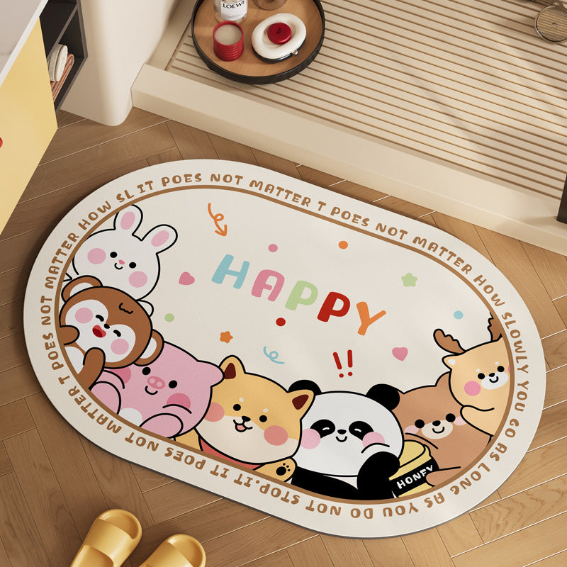 Playful Cartoon Animal Area Mat Kalsten
