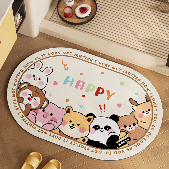 Playful Cartoon Animal Area Mat Kalsten