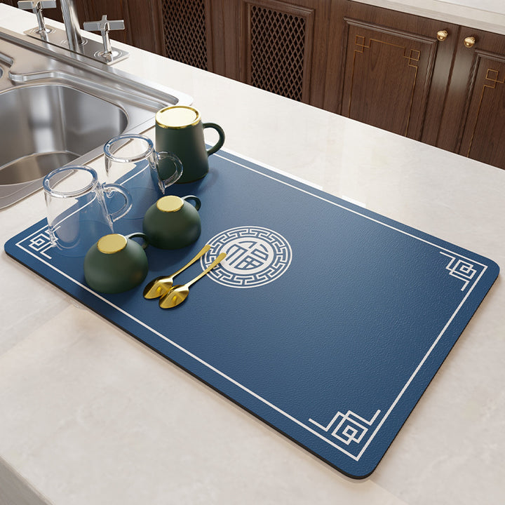 Floral Pattern Kitchen Drain Mat Kalsten
