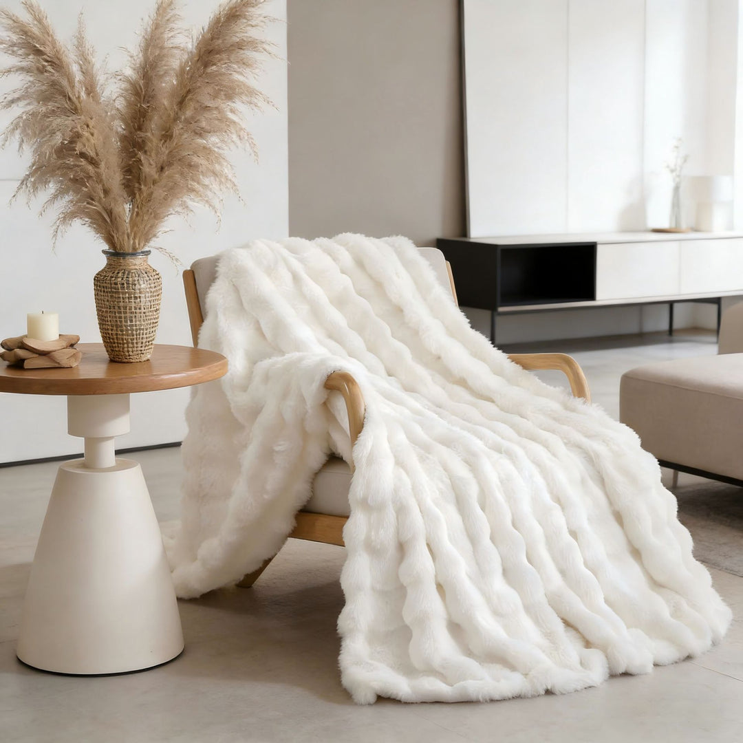 Plush Faux Fur Throw Blanket