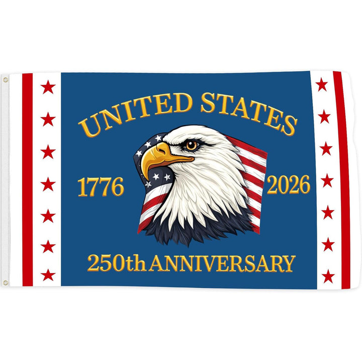 Unisex nan patriotic commemorative heavyweight outdoor flag banner with reinforced grommets and printed eagle emblem Kalsten