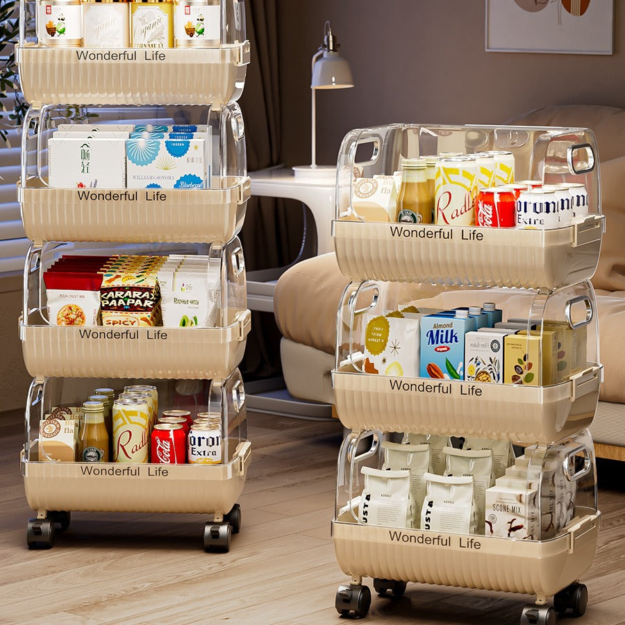 Multi-Tier Storage Organizer with Transparent Baskets Kalsten