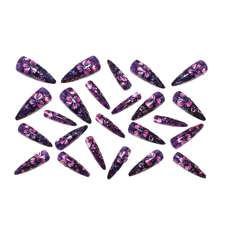 Luxury Flower Design Artificial Nails Kalsten