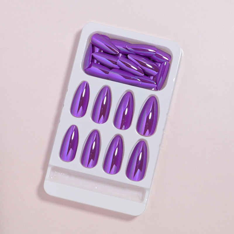 Glossy Press-On Nails Set with Iridescent Finish Kalsten