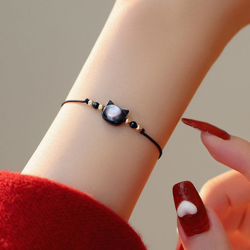 Adjustable Cat-Themed Charm Bracelet Kalsten