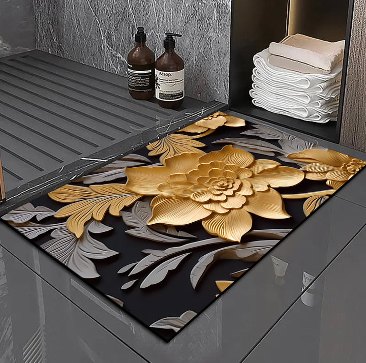 3D Floral Design Bath Mat Kalsten