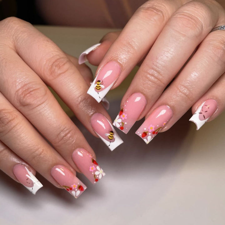 Floral Themed Acrylic Nail Art Extensions Kalsten