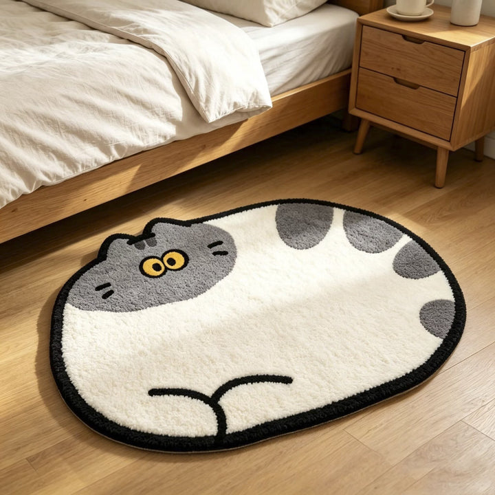 Cute Cat-Themed Plush Area Mat