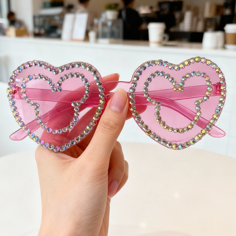 Rhinestone-Accented Heart-Shaped Sunglasses Kalsten 1787141236