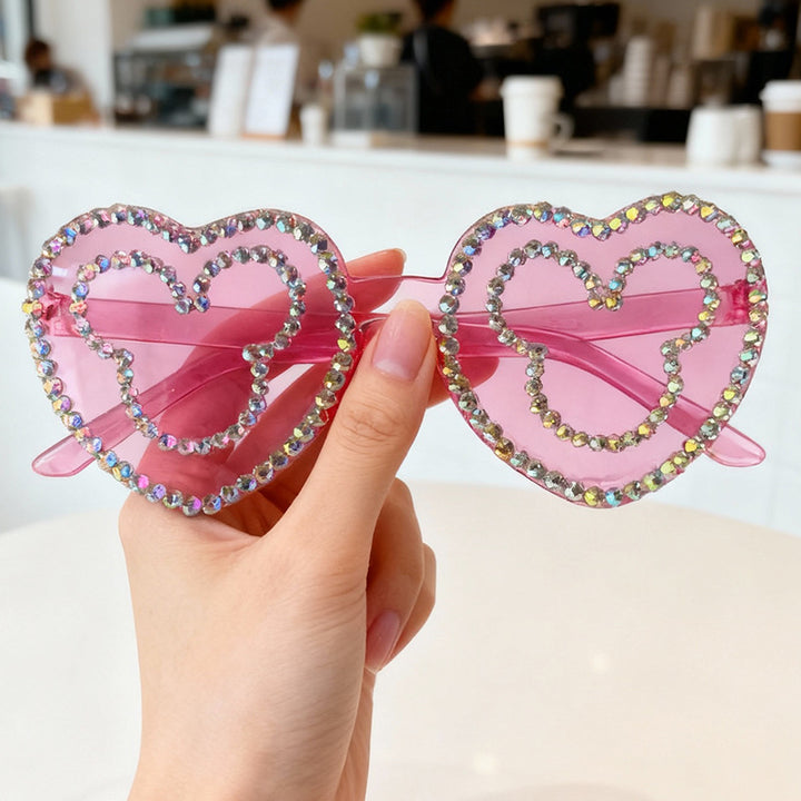 Rhinestone-Accented Heart-Shaped Sunglasses Kalsten 1787141236