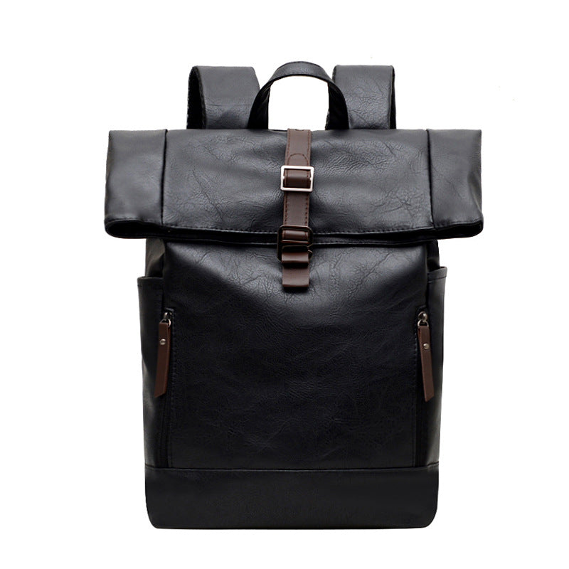 Vintage Leather Rolltop Backpack Kalsten