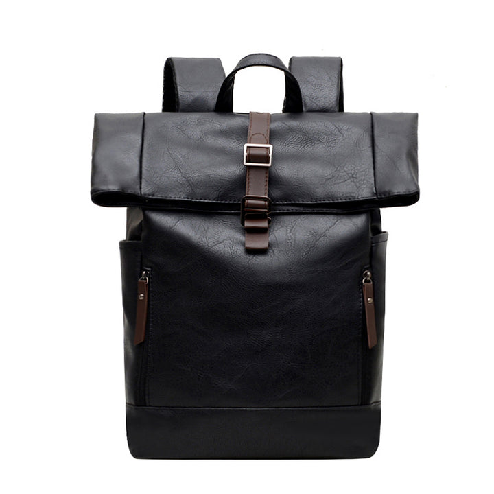 Vintage Leather Rolltop Backpack Kalsten