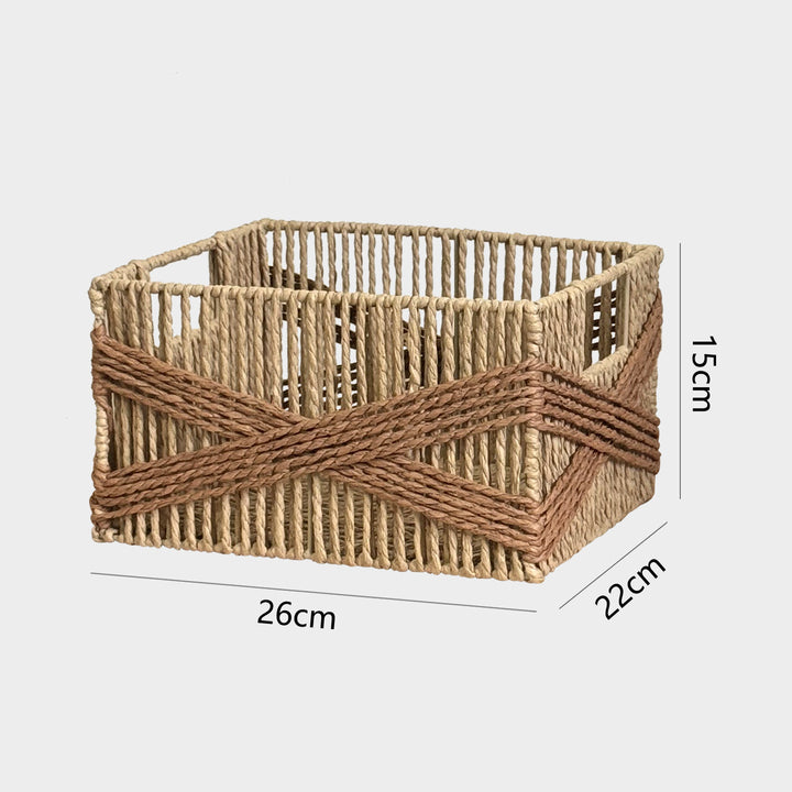 Handcrafted storage basket with decorative weave Kalsten
